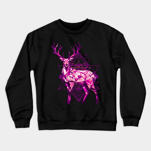 Geometric Deer Crewneck Sweatshirt by Trip Tank